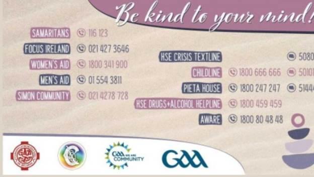 Blarney GAA have launched a 'Be Kind to Your Mind' campaign. 