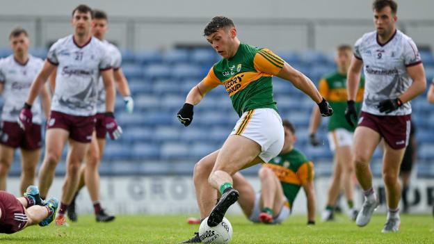 David Clifford of Kerry sells a dummy to Galway goalkeeper Bernard Power on the way to scoring his side's fourth goal, and his third, during the Allianz Football League Division 1 South Round 1 match between Kerry and Galway at Austin Stack Park in Tralee, Kerry. 