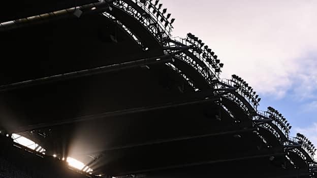 Sunlight streams through the roof of the Cusack Stand prior to the 2020 GAA Hurling All-Ireland Senior Championship Final match between Limerick and Waterford at Croke Park in Dublin.