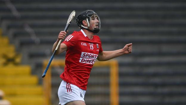 Pádraig Power of Cork celebrates his side's first goal during the 2020 Bord Gáis Energy GAA Hurling All-Ireland U20 Championship Final match between Dublin and Cork at UPMC Nowlan Park in Kilkenny. 