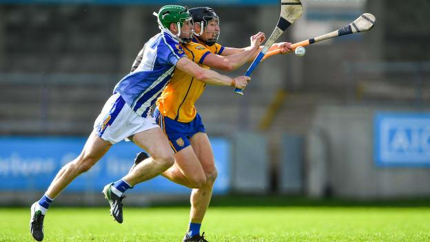 Donal Burke of Na Fianna in action against James Madden of Ballyboden St Enda's during the 2020 Dublin County Senior Hurling Championship Semi-Final match between Ballyboden St Enda's and Na Fianna at Parnell Park in Dublin. 
