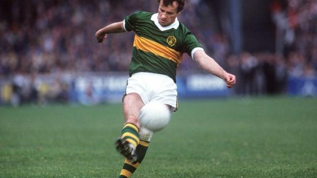 Mikey Sheehy in action for Kerry against Tyrone in the 1986 All-Ireland Football Final. 