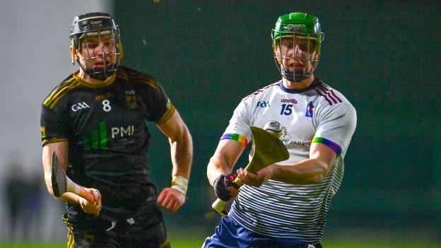 Michael Kiely, UL, and Josh McCarthy, TUS Midwest, in Electric Ireland Fitzgibbon Cup action.