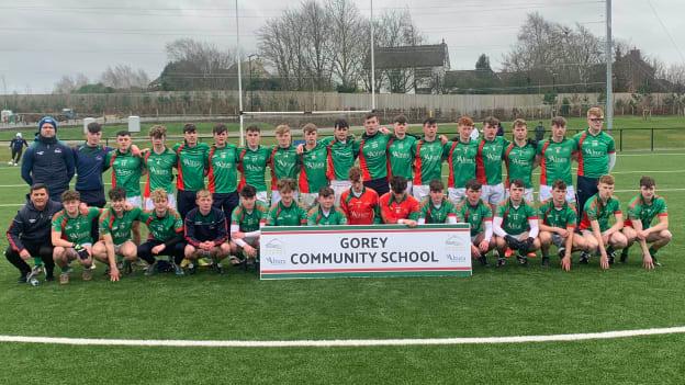 The Gorey Community School team that will play Patrician High School Carrickmacross in Saturday’s Masita Post Primary Schools Drummond Cup (SF ‘B’) Final.