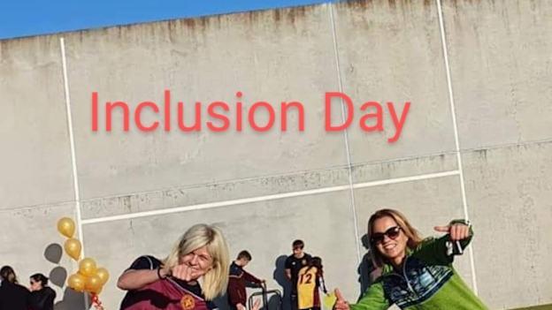 St Maurs All-Stars Head Coach, Ann Murray, left, and Healthy Club Officer, Selena Carthy, pictured at the club's National Inclusive Family Week blitz in 2021.