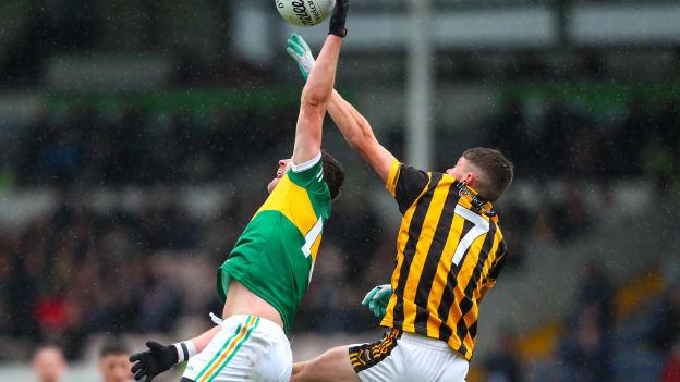 Sean O'Connor, Clonmel Commercials, and Michael Lavery, Upperchurch-Drombane, in Tipperary SFC action at FBD Semple Stadium.