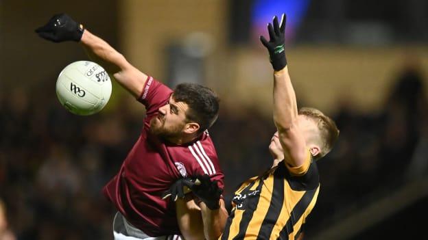 Drew Wylie, Ballybay Pearse Brothers, and Rian O'Neill, Crossmaglen Rangers, in AIB Ulster Club SFC action.