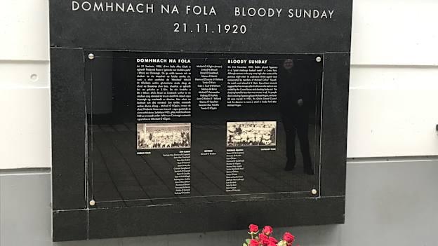 Flowers laid today at the Bloody Sunday memorial in Croke Park. 