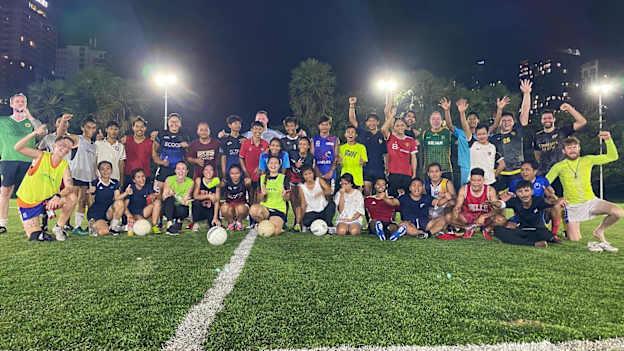 Cáirde Khmer players pictured at training. 