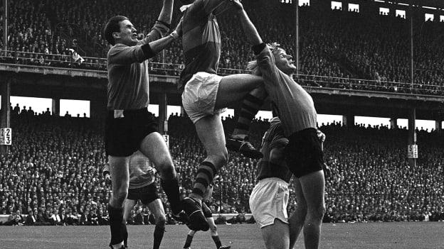 Mick O'Connell, Kerry, centre, in action against Seán O'Neilland John Purdy, Down, during the 1968 All-Ireland Senior Football Final at Croke Park. Photo by Connolly Collection/Sportsfile