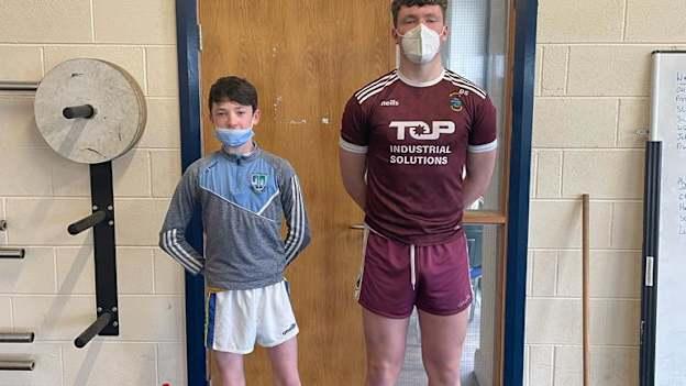 Pictured are two members of the Clare GAA U-15 football development squad. The player on the right is 6' 6'' and weighs 100 kilos while the player on the left is 5' 4'' and weighs 39 kilos. 