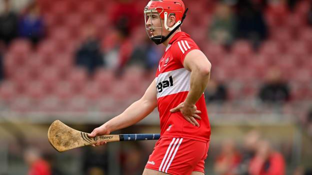 John Mullan of Derry during the Christy Ring Cup Round One match between Tyrone and Derry at O'Neill's Healy Park in Omagh, Tyrone. Photo by Ramsey Cardy/Sportsfile.