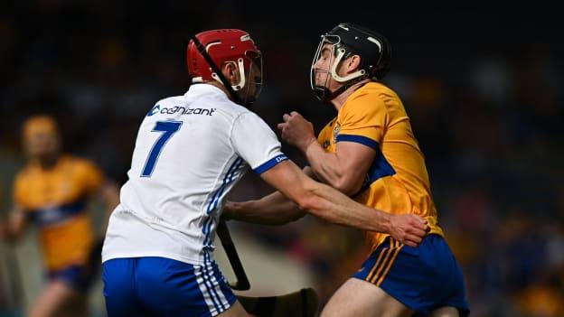 Tony Kelly, Clare, and Jack Fagan, Waterford, in Munster SHC action at FBD Semple Stadium. Photo by Eóin Noonan/Sportsfile