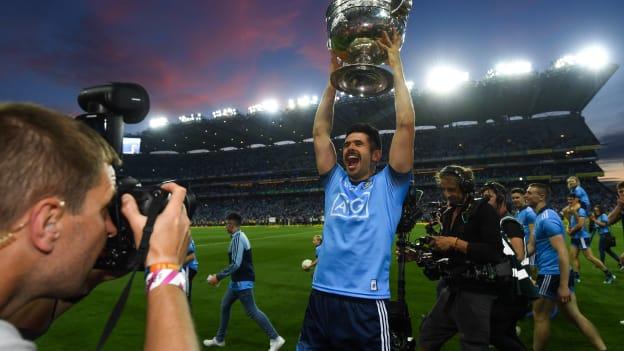 Cian O'Sullivan pictured with the Sam Maguire Cup following Dublin's 2019 All-Ireland SFC Final replay win over Kerry at Croke Park. Photo by Ramsey Cardy/Sportsfile