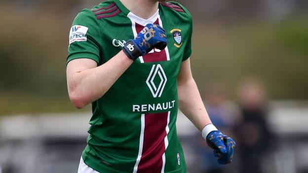 Senan Baker of Westmeath celebrates after scoring a point during the Leinster GAA Football Senior Championship Quarter-Final match between Westmeath and Louth at Páirc Tailteann in Navan, Meath. Photo by Daire Brennan/Sportsfile.