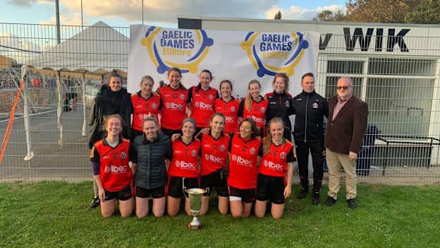 The Craobh Rua Belgium team that won the Ladies Football Pan European Senior Final. 
