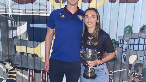 Scoil Uí Chonaill's men's football team captain, Andy Bunyan, pictured with ladies football team captain, Ciara McComish. 