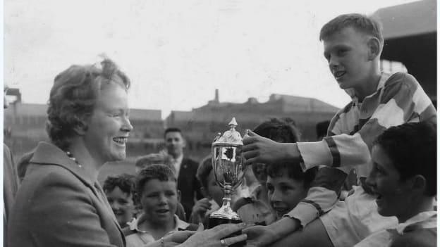 Neil O’Donoghue after captaining Round Towers under-13s to victory in the South County League/Paddy Barrett Cup competition in Croke Park, 1965.