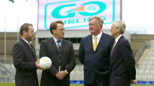 Sean Kelly, President of the GAA, Pat Daly, GAA's Head of Games, Minister for Arts, Sport and Tourism, John O'Donoghue, TD, and John Treacy, Chief Executive, Irish Sports Council, picture at the launch of the GAA's new Go Games initiative in 2005.  Picture credit; Brendan Moran / SPORTSFILE