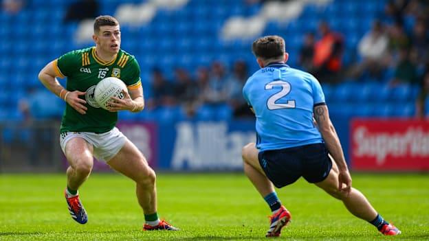 Eoghan Frayne attempts to drive past Dublin defender David Byrne during their Leinster SFC clash. Photo by Ray McManus/Sportsfile