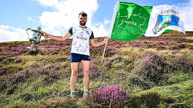 Senior Hurling winner Colin Ryan of Limerick with the trophy after the M. Donnelly GAA Poc Fada All-Ireland Finals at Annaverna Mountain in the Cooley Peninsula, Ravensdale, Louth. Photo by Piaras Ó Mídheach/Sportsfile
