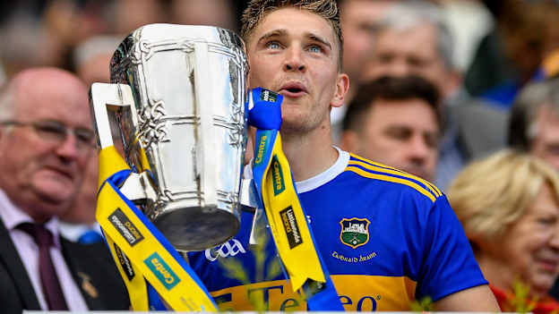 Brendan Maher with the Liam MacCarthy Cup following Tipperary's 2019 All-Ireland final win. Photo by Seb Daly/Sportsfile