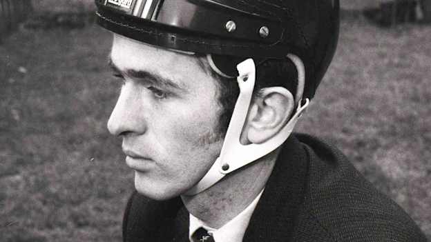 Mícheál Murphy pictured wearing one of the CCM ice-hockey helmets purhased by UCC in 1969. This photograph was taken by Kevin Cummins and is part of the Cummins Sports photo archive which can be viewed at https://www.cumminssports.ie/photos/.