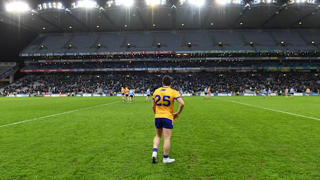 Keelan Sexton after Clare's Allianz Football League Division 2 match against Dublin at Croke Park in 2023. Photo by Piaras Ó Mídheach/Sportsfile