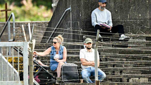 Ratoath manager Paul Galvin watches on as David Clare's Summerhill play St Peter's Dunboyne in this year's Meath SFC. Photo by Ramsey Cardy/Sportsfile