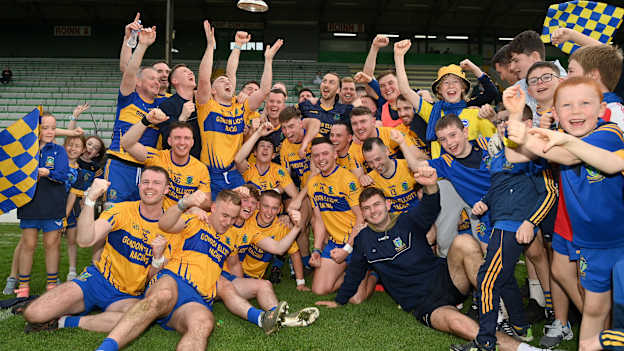 Summerhill players and supporters celebrate after the 2023 Meath SFC final defeat of Ratoath. Photo by Seb Daly/Sportsfile