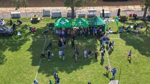 Young Melbourne have social barbecue and kids training session in Albert Park in Melbourne on Sunday mornings. 