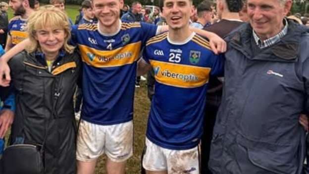 Gerard Bradley pictured with his wife Teresa and sons Peter and Cormac. 