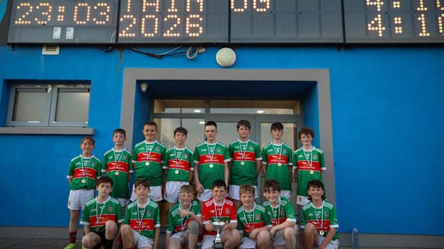 The Ballina Stephenites hurlers who won the Division 3 Cup at the Connacht Táin Óg U14 finals. 