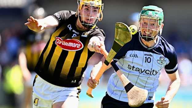 Fergal Whitely in action against Killian Doyle of Kilkenny in the Leinster SHC. Photo by Seb Daly/Sportsfile