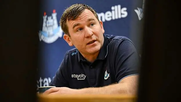 Dublin hurling manager Niall Ó Ceallacháin speaks to media ahead of the Leinster SHC Final. Photo by Sam Barnes/Sportsfile