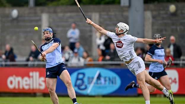 Conor Burke in action against Conan Boran of Kildare during their Leinster SHC tie. Photo by Sam Barnes/Sportsfile