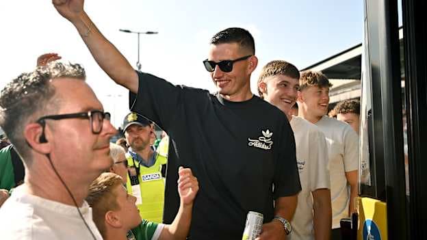 Gearóid Hegarty enjoys the homecoming celebrations. Photo by Piaras Ó Mídheach/Sportsfile