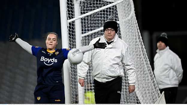 St Ergnat's goalkeeper Áine Devlin during last December's AIB All-Ireland club SFC final. Photo by Piaras Ó Mídheach/Sportsfile