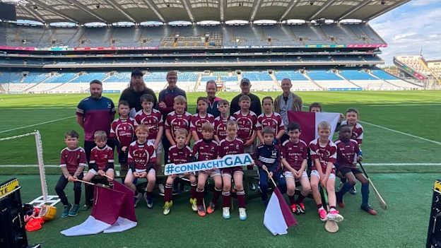 The young hurlers from Boyle GAA club in Roscommon at the recent Connacht GAA Go Games blitz in Croke Park. 