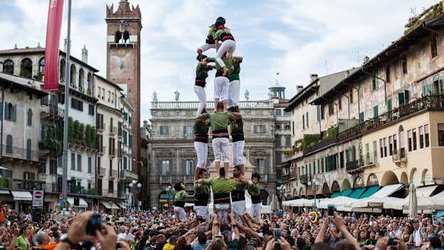 The Tocatì Festival showcases traditional games and sports and draws 100,000 peope to Verona, Italy, annually. 