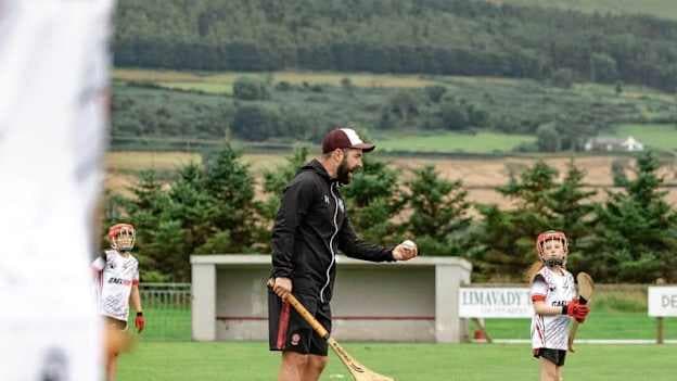 Young St. Aidan's Magilligan hurlers participating in their recent Gaelfast summer camp. 