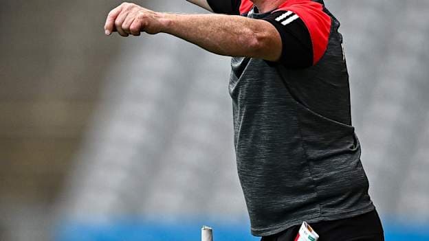 Derry manager Johnny McGarvey during the Christy Ring Cup final match between Kerry and Derry at Croke Park in Dublin. Photo by Seb Daly/Sportsfile