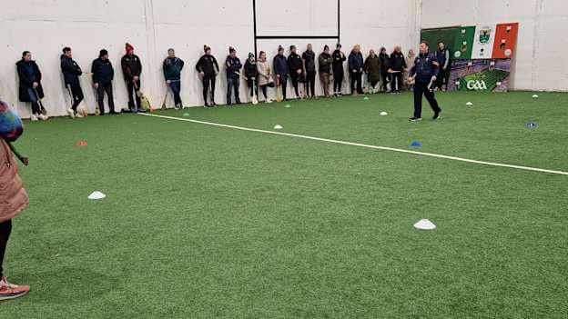 JJ Doyle pictured upskilling over 50 Hurling 365 coaches.  