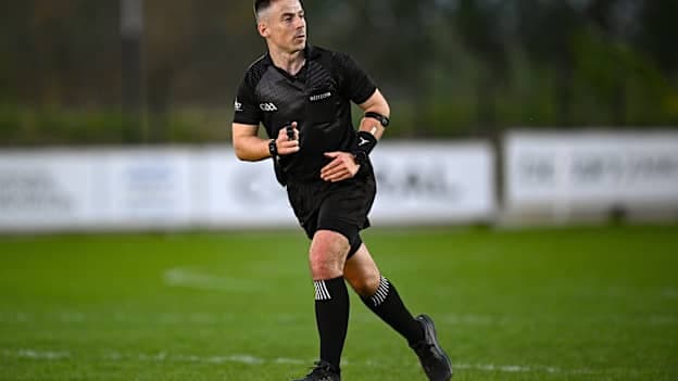 Referee Ian Howley took charge of Wednesday's Ryan Cup game between DCU and ATU Galway. Photo by Seb Daly/Sportsfile