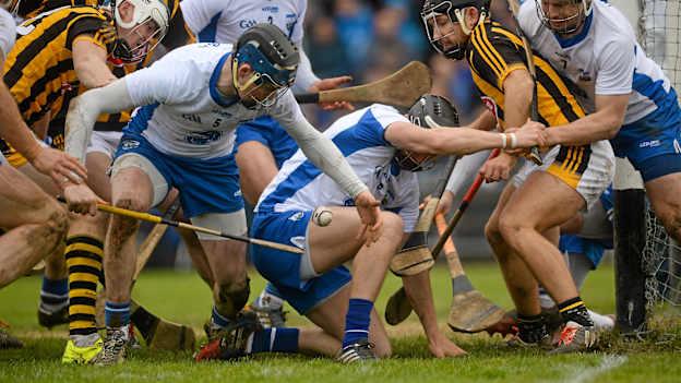 Austin Gleeson, Waterford, gathers possession in the goalmouth against Kilkenny