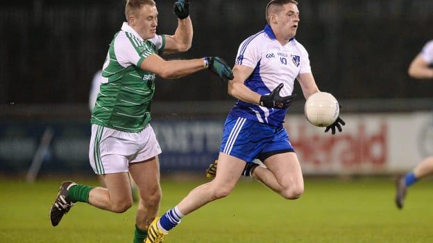 Fintan Cregg, Connacht, and Dean Healy, Leinster, in action at Parnell Park.