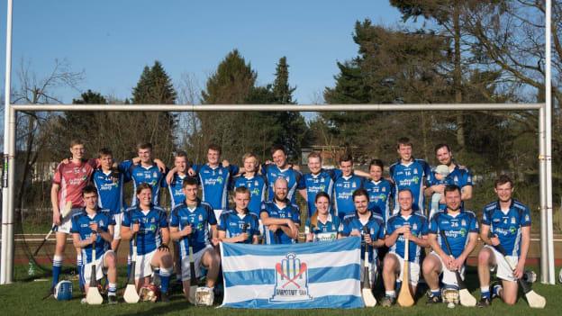 The Darmstadt GAA hurlers. Club founder, Jakob Feldmann, is on the far right of the front row. 