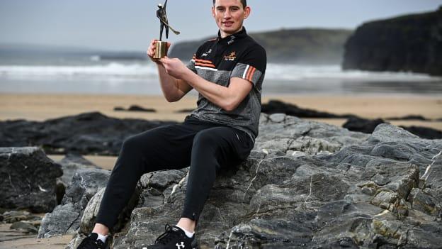Limerick hurler Gearóid Hegarty pictured with his PwC GAA / GPA Hurler of the Month - Finals Award.