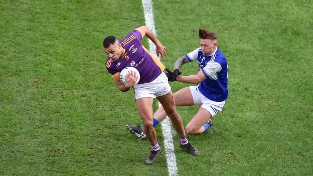 Craig Dias, Kilmacud Crokes, and Barry John Keane, Kerins O'Rahilly's, in AIB All-Ireland Club SFC semi-final action at Croke Park.