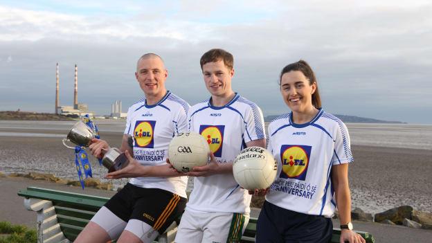 (l to r) Kieran Donaghy, Padraig Óg Ó Sé, and Lyndsey Davey pictured at the launch of the Lidl Comórtas Peile Páidí Ó Sé.